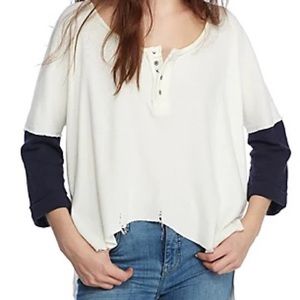 Free People Star Oversized Henley Shirt